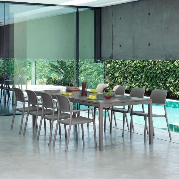 Fauteuil en polypropylène taupe - Riva - 2