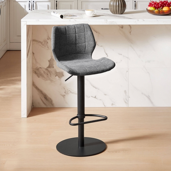 Tabouret réglable vintage avec pied en métal noir - Indica - 2