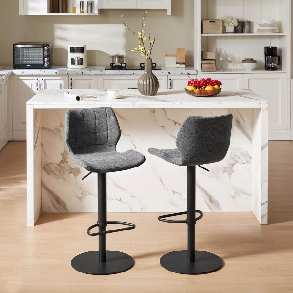 Tabouret réglable vintage avec pied en métal noir - Indica - 4