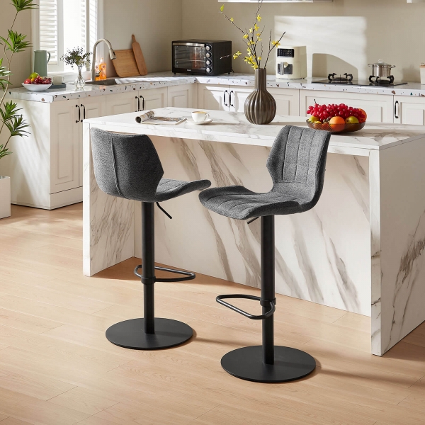 Tabouret réglable vintage avec pied en métal noir - Indica - 3