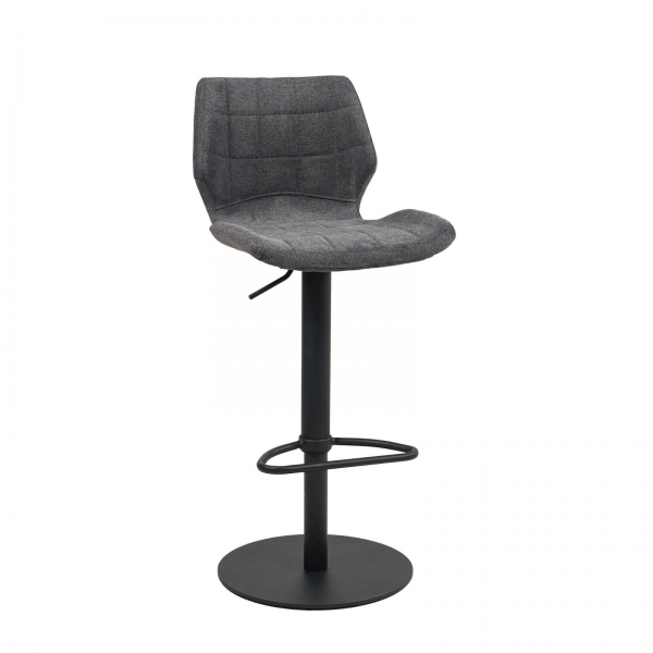 Tabouret réglable vintage avec pied en métal noir - Indica - 5