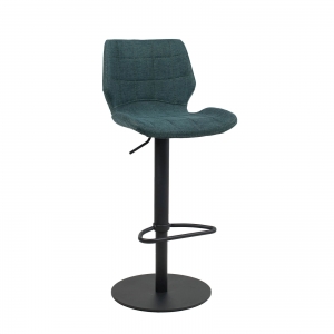 Tabouret réglable vert vintage avec pied en métal noir - Indica