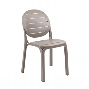 Chaise en polypropylène taupe - Erica