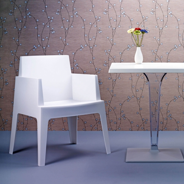 Fauteuil moderne en polypropylène blanc - Box - 3