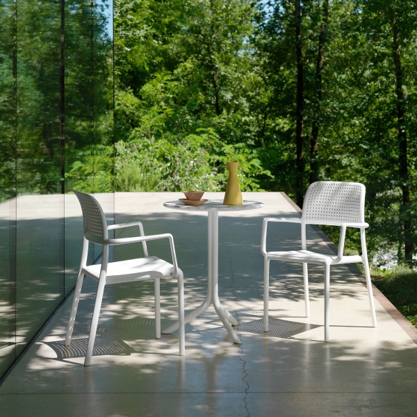 Fauteuil d'extérieur en polypropylène blanc - Bora - 5