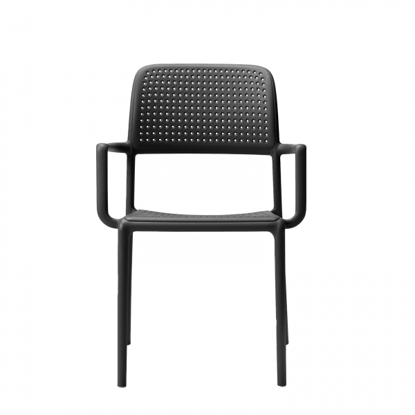 Fauteuil en polypropylène anthracite - Bora - 3