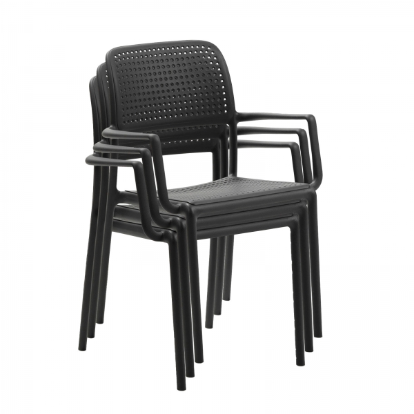 Fauteuil en polypropylène anthracite - Bora - 9