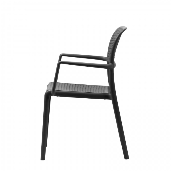 Fauteuil en polypropylène anthracite - Bora - 5