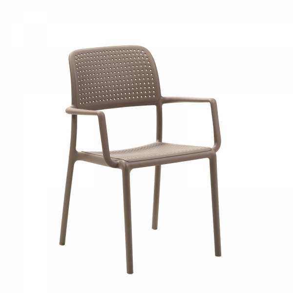 Fauteuil en polypropylène taupe - Bora - 8