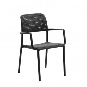 Fauteuil en polypropylène anthracite - Bora