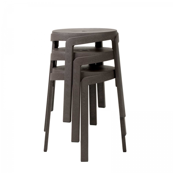 Tabouret bas d'extérieur recyclé empilable - Stack mini - 9