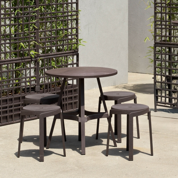 Tabouret bas d'extérieur recyclé empilable - Stack mini - 2