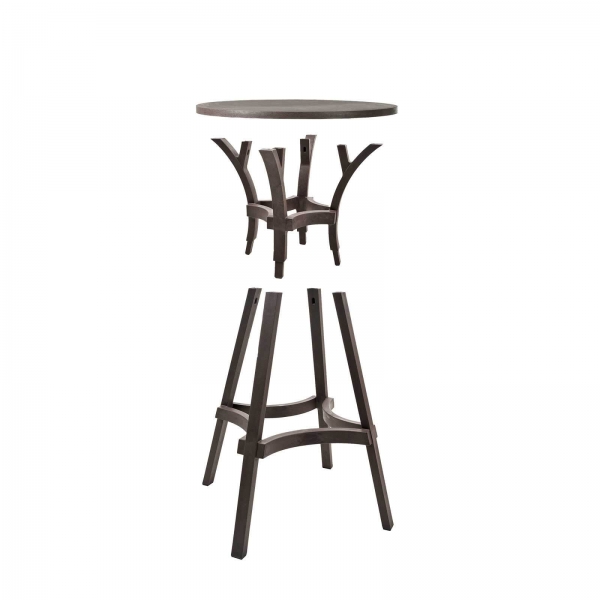 Table de jardin ronde écologique marron - Combo - 19