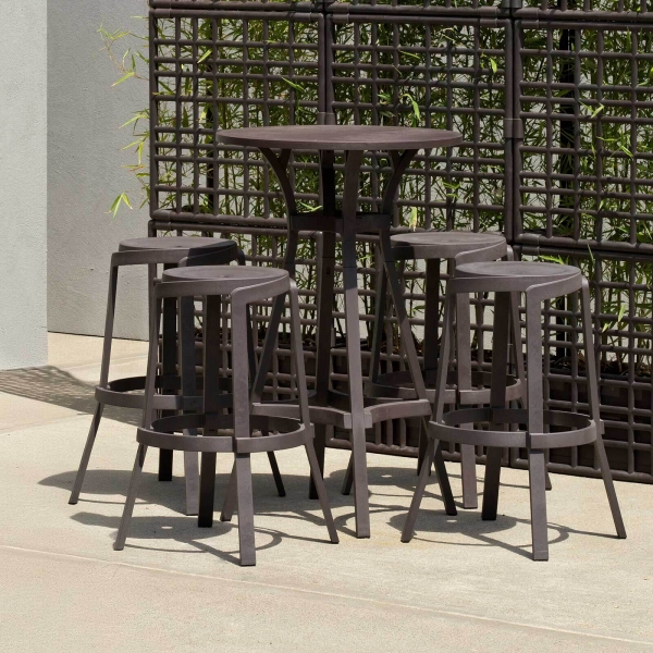 Tabouret de bar de jardin recyclé empilable - Stack Maxi - 4