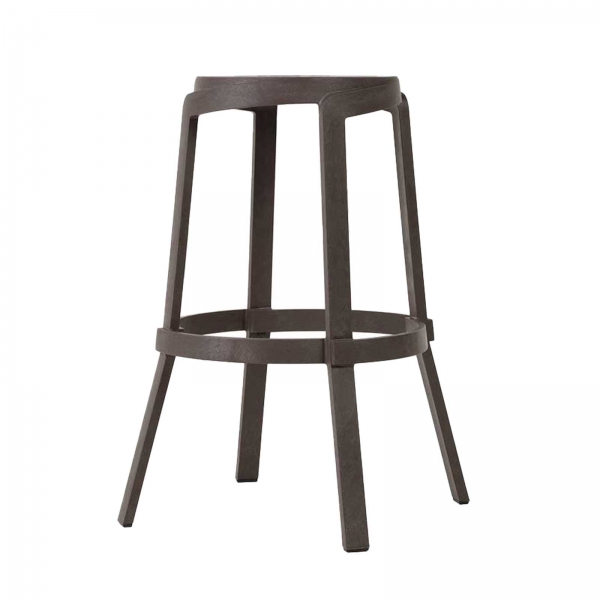 Tabouret de bar écologique et empilable couleur marron - Stack Maxi - 4