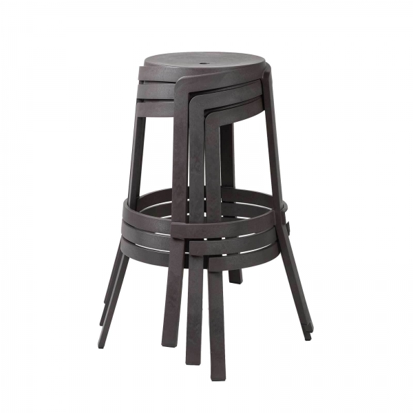 Tabouret de bar écologique et empilable coloris terre - Stack Maxi - 7