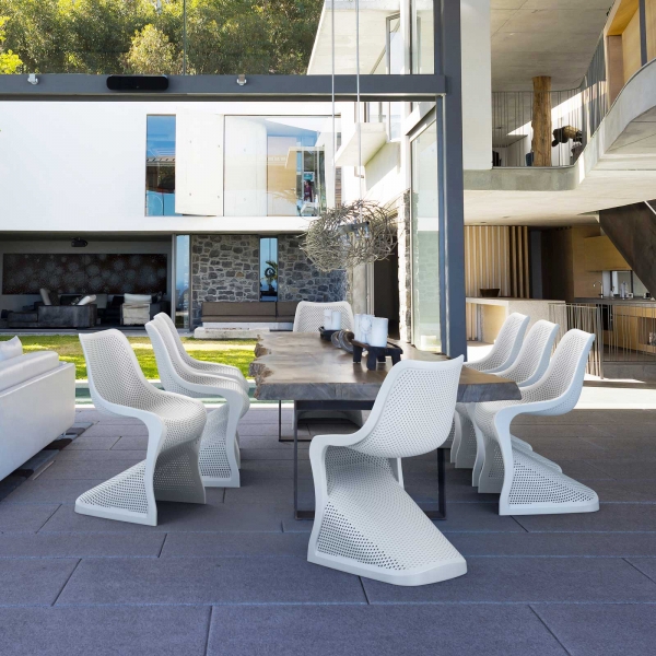 Chaise de jardin design ajourée en polypropylène - Bloom - 3