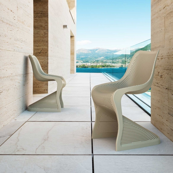 Chaise de jardin design ajourée en polypropylène - Bloom - 4