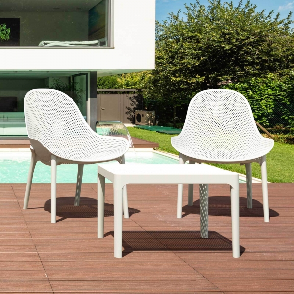 Table basse de jardin rectangulaire en résine - Sky Side - 2