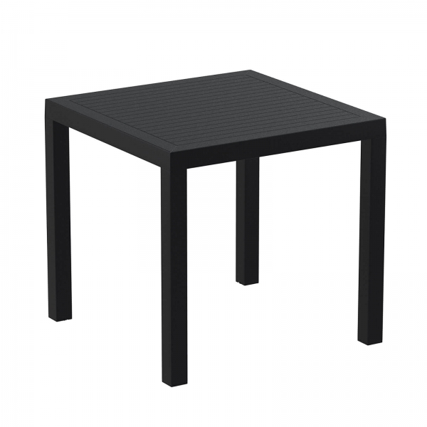 Table de terrasse carrée en plastique noir - Ares - 8