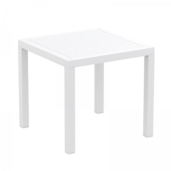 Table de terrasse carrée en polypropylène blanc - Ares - 10