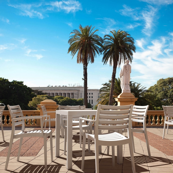 Table de terrasse carrée en polypropylène - Ares - 4