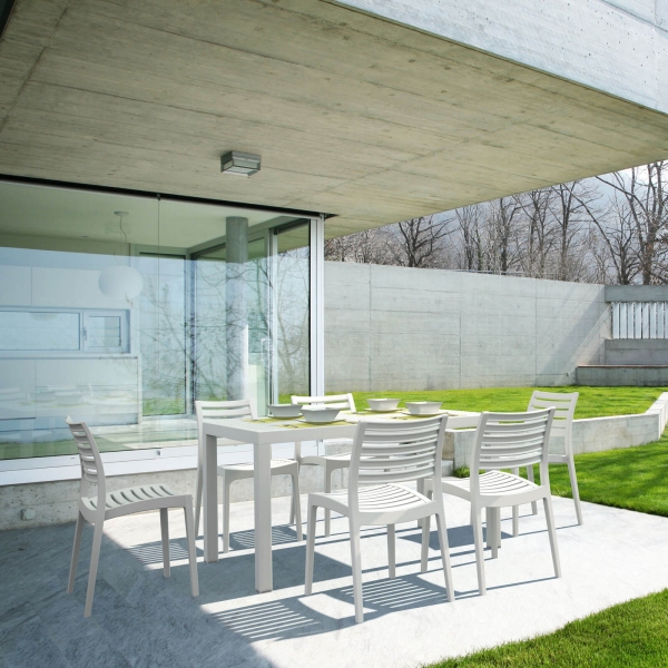 Table de terrasse rectangulaire coloris blanc - Ares - 3