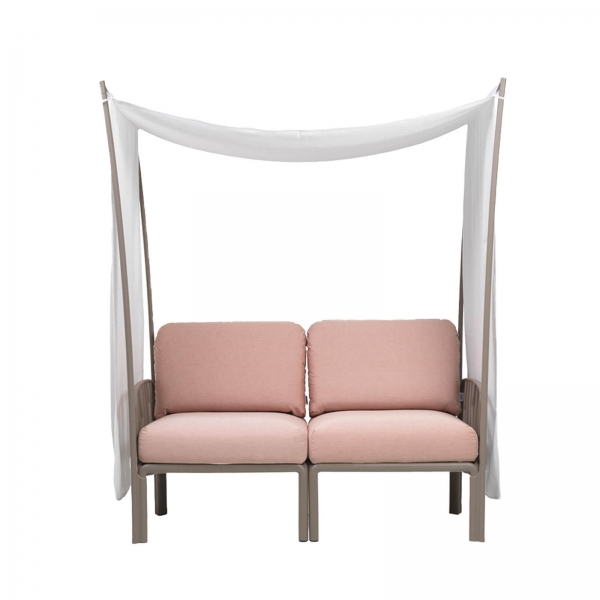 Canapé de jardin rose avec voile d'ombrage fabriqué en Italie - Komodo ombra 2 - 1