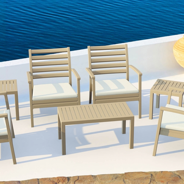 Table basse de jardin rectangulaire en plastique - 5