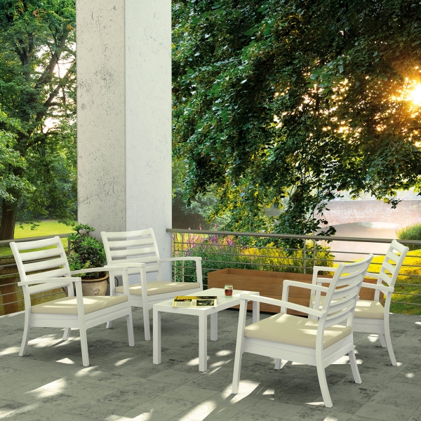 Table basse de jardin rectangulaire en plastique - 4