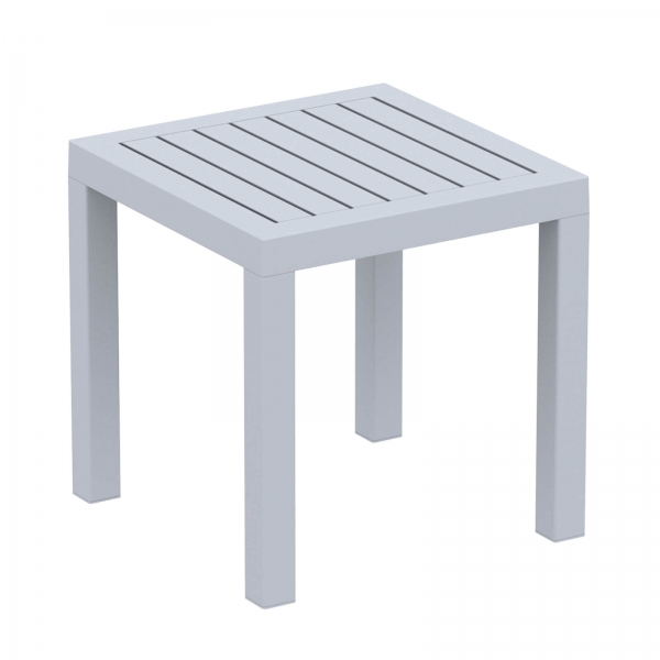 Table d'appoint carrée en plastique gris clair - 10