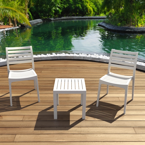 Table de terrasse carrée en plastique - 6