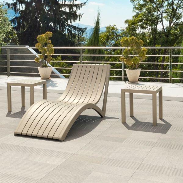 Table de terrasse carrée en plastique - 7