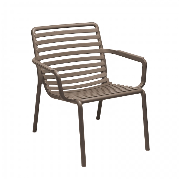 Fauteuil de jardin bas relax design italien coloris marron tabac - Doga - 2