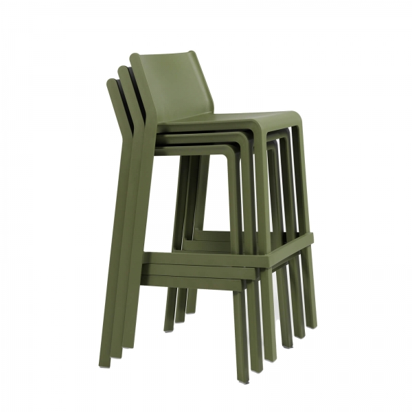 Tabouret de bar de jardin empilable en polypropylène - Trill  - 11