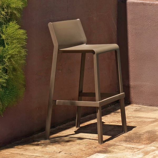 Tabouret de bar de jardin empilable en polypropylène - Trill  - 2