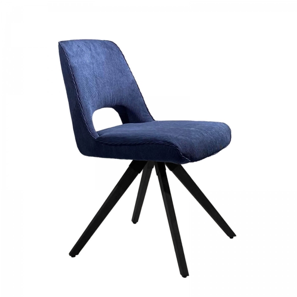 Chaise confortable en tissu avec pieds en bois massif naturel - Hortense - 2