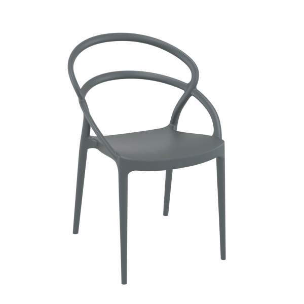 Chaise tendance empilable en polypropylène gris - Pia - 9