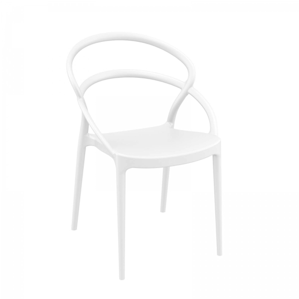 Chaise tendance empilable en polypropylène blanc - Pia - 13