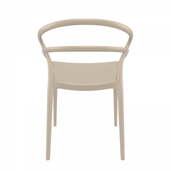 Chaise tendance empilable en plastique taupe - Pia - 5