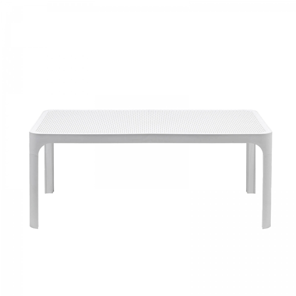 Table basse de jardin moderne avec plateau blanc micro-perforé 100 x 60 cm - Net - 8