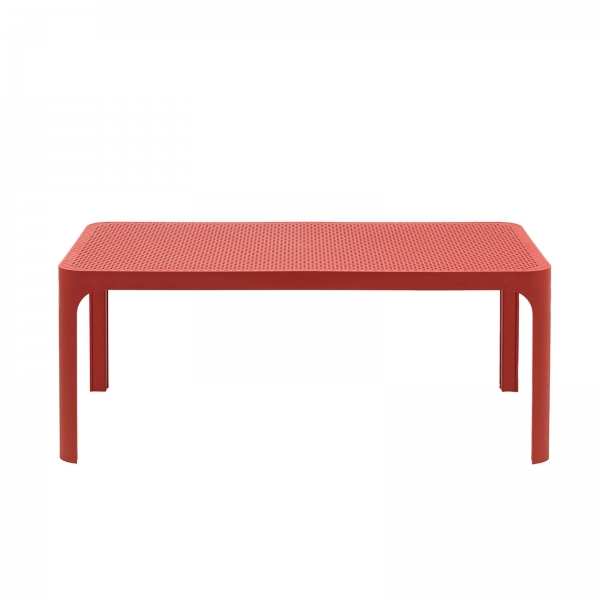 Table basse de jardin moderne avec plateau corail micro-perforé 100 x 60 cm - Net - 2