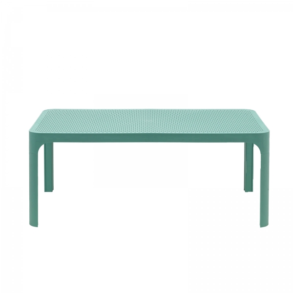 Table basse de jardin moderne avec plateau vert salice micro-perforé 100 x 60 cm - Net - 9