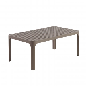 Table basse moderne avec plateau taupe micro-perforé 100 x 60 cm - Net