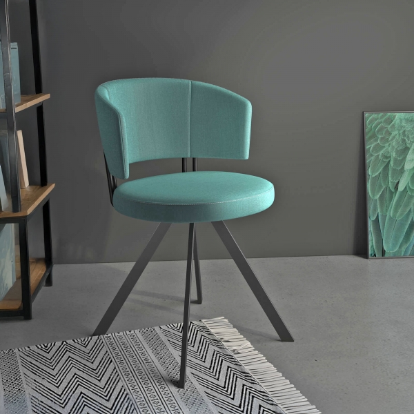Chaise moderne pivotante en tissu - 1