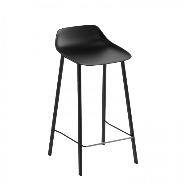 Tabouret haut en polypropylène noir  - 6
