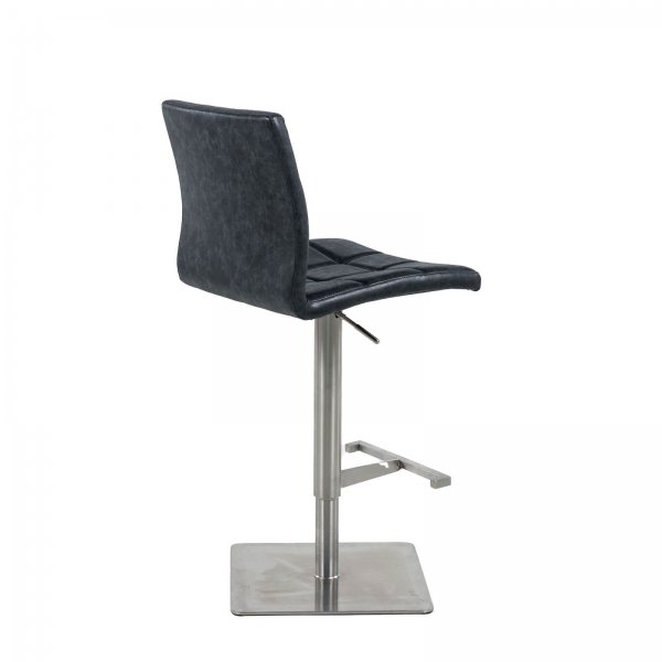 Tabouret réglable en hauteur revêtement noir - Nantes - 6