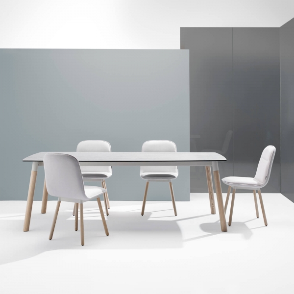 Table Mobliberica extensible en céramique et bois - Köln - 3