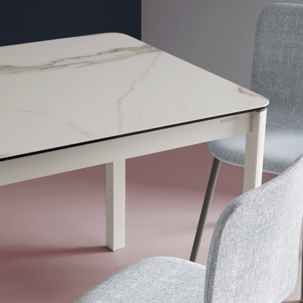 Table en céramique effet marbre et pieds en métal - Pepper Mobliberica - 2