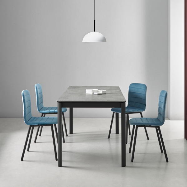 Table en céramique effet béton et pieds en métal - Pepper Mobliberica - 5